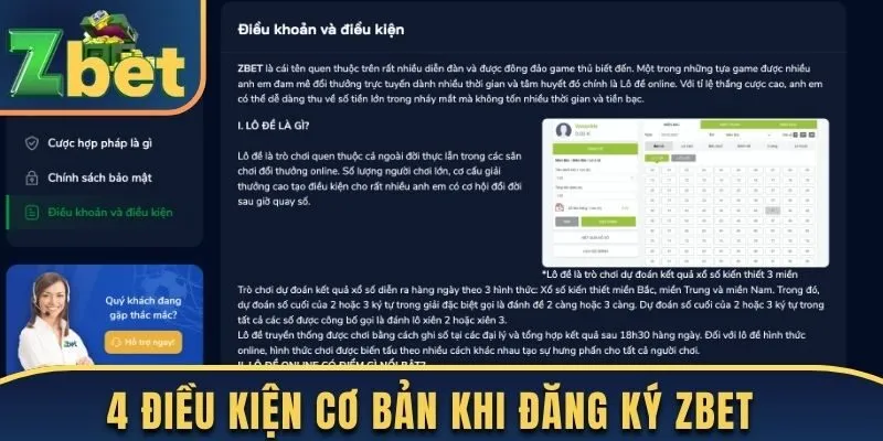 4 điều kiện cơ bản cần đáp ứng khi đăng ký Zbet 