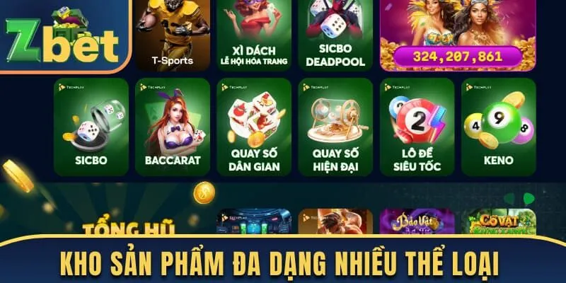 Kho sản phẩm đa dạng nhiều thể loại hấp dẫn